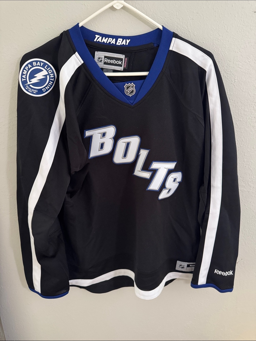 Reebok Tampa Bay Lightning Bolts Jersey - Black, Blue & White